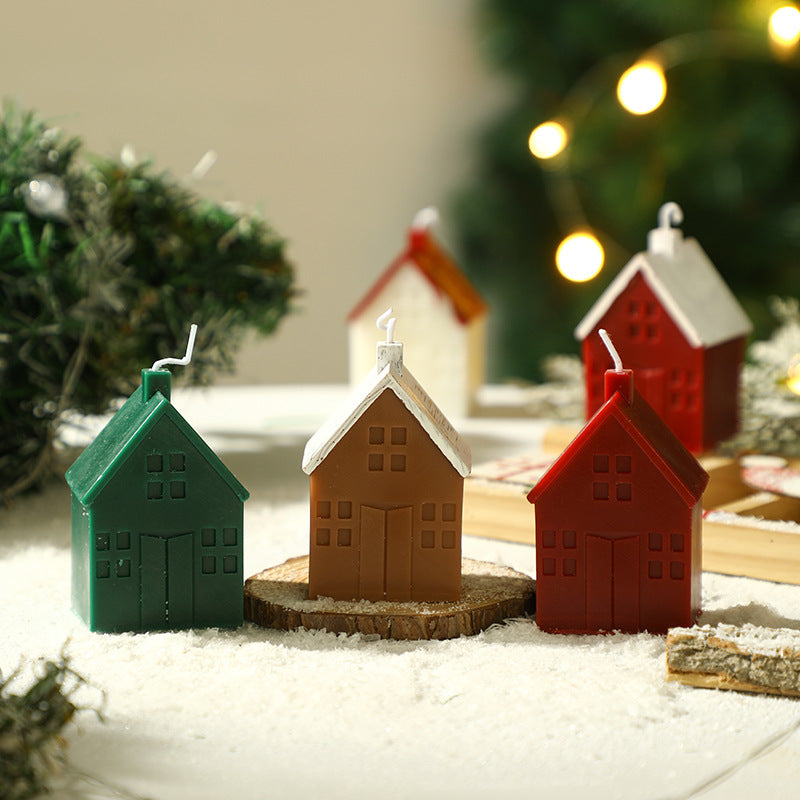 Scented candle with house design, handmade