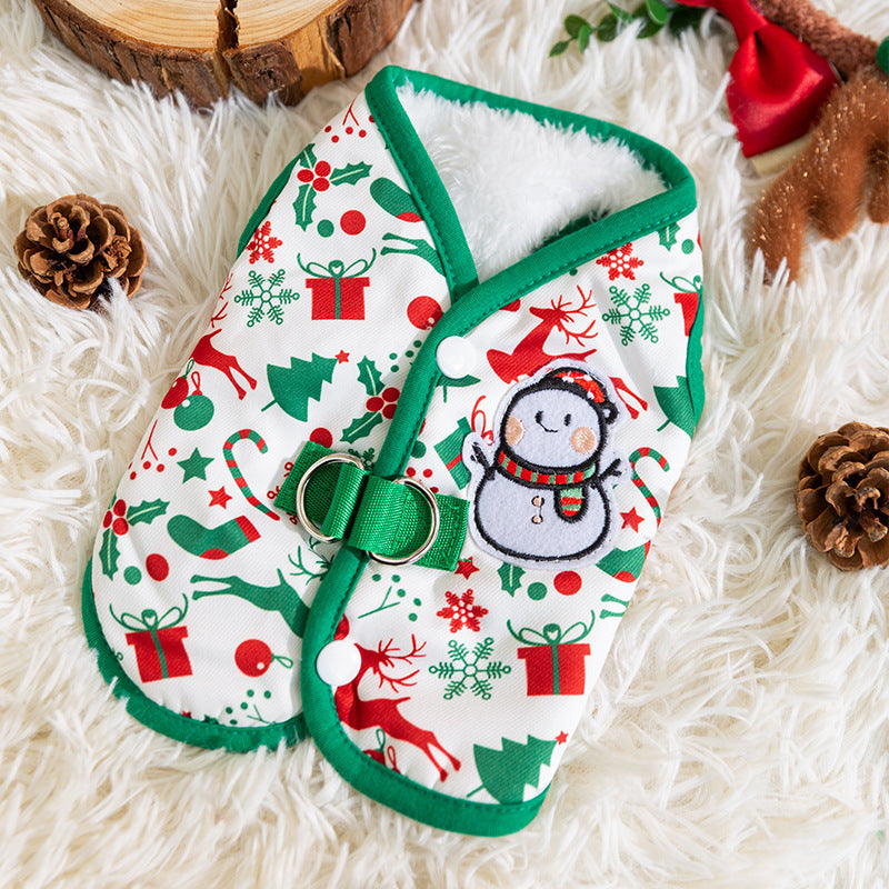 Christmas vest for small dogs with fleece lining