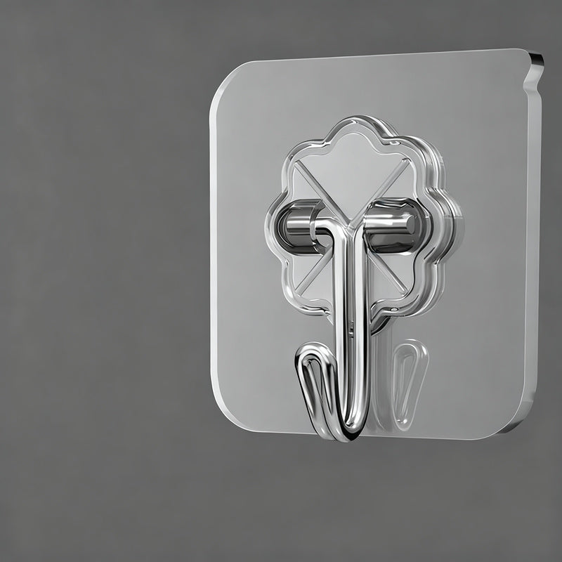 Transparent adhesive hooks made of PVC, load-bearing