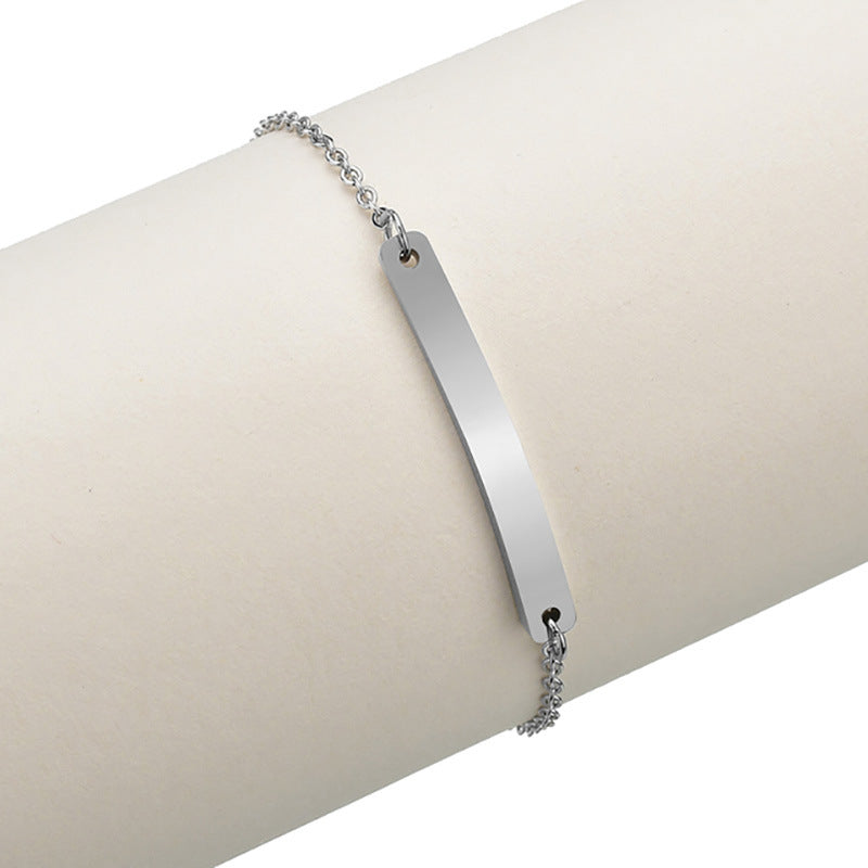 Stainless steel bracelet with geometric design
