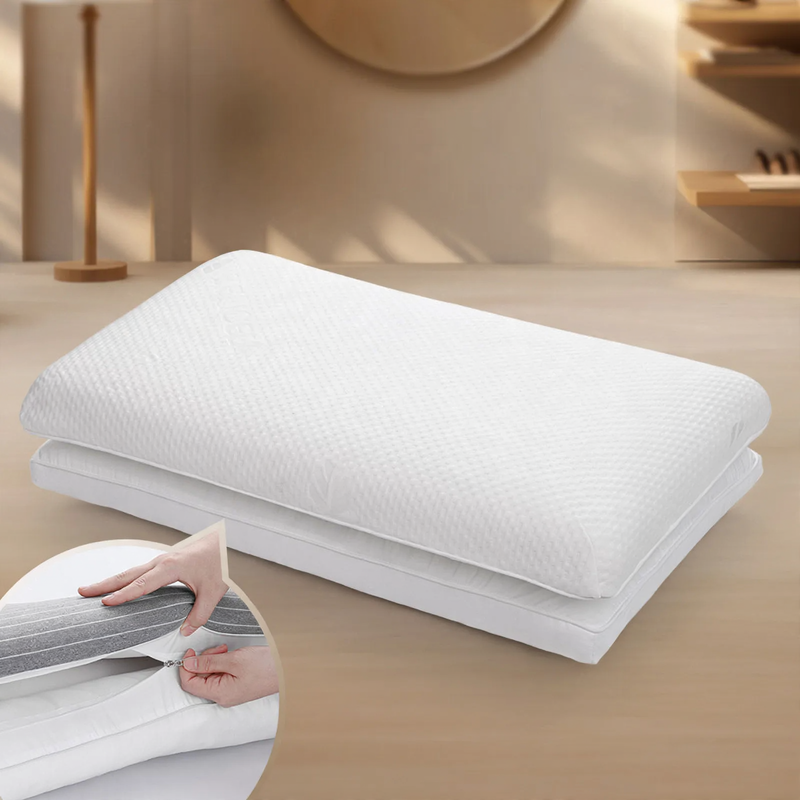 Ergonomic neck support pillow made of cotton and memory foam