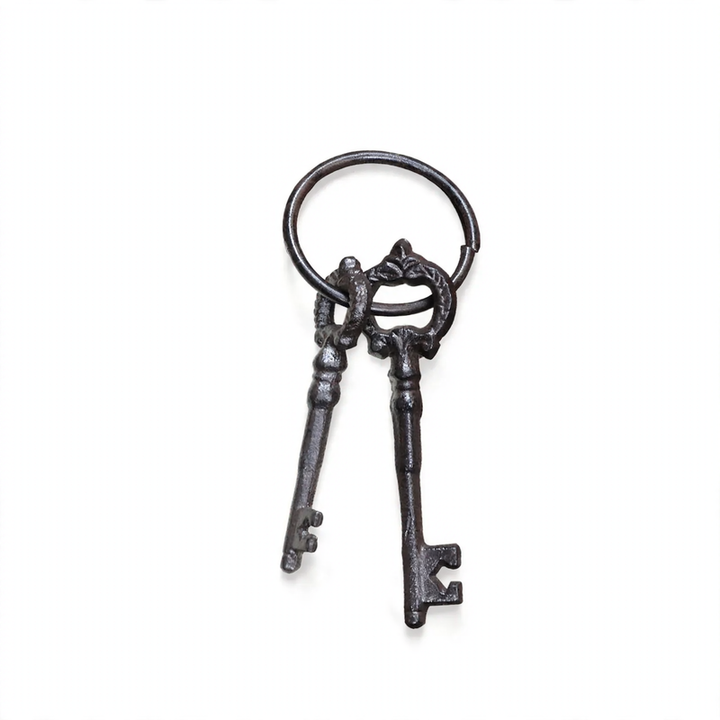 Iron wall hooks with key motifs