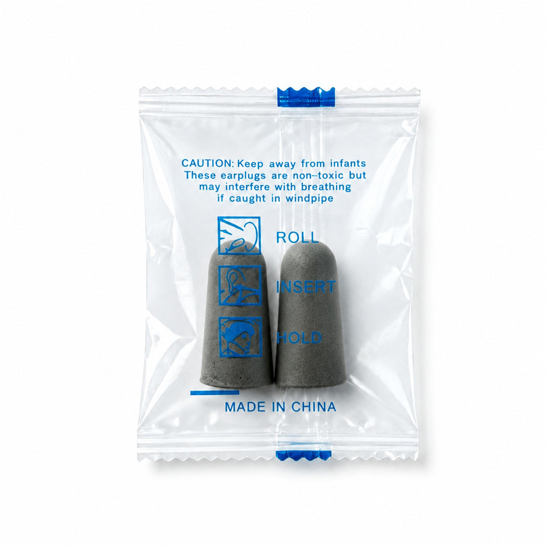 Foam ear plugs, spherical shape, 25×12 mm