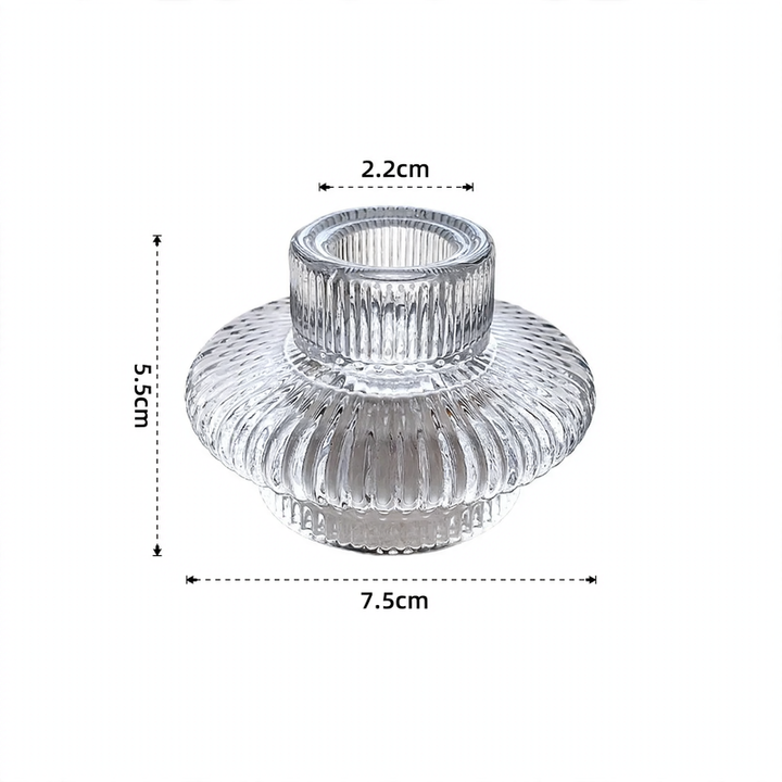 Crystal glass candle holder, European design, dual function