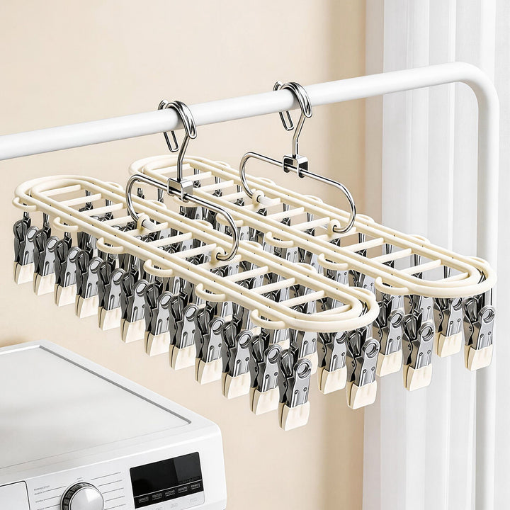 Stainless steel drying rack with 24 clips