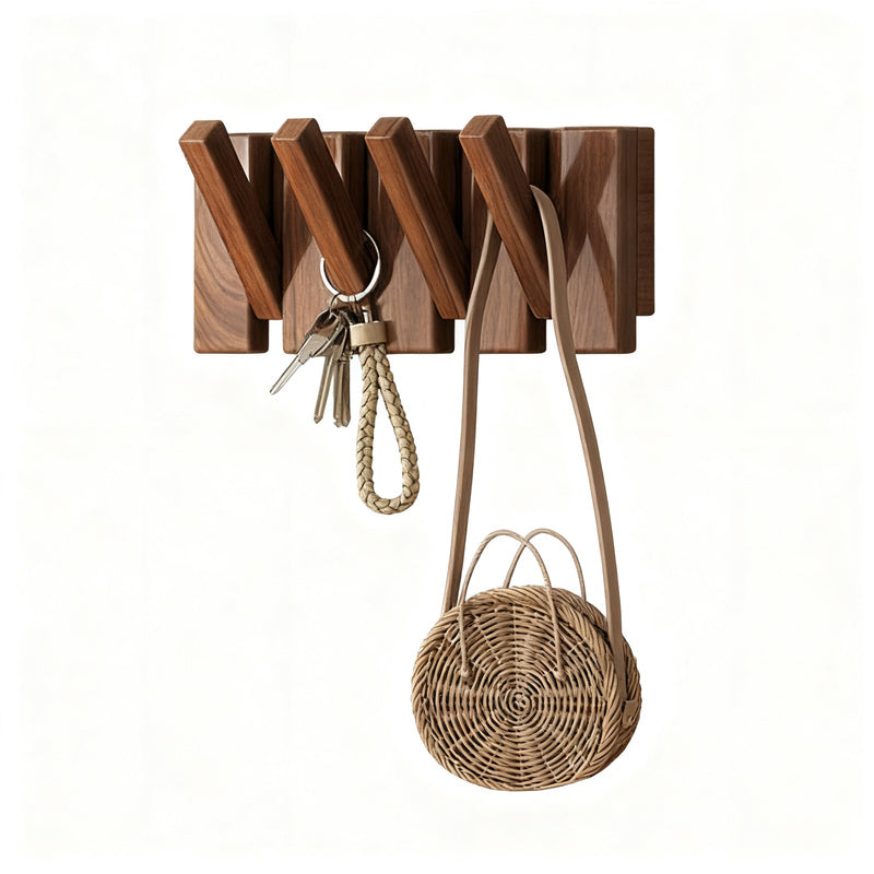 Wood Wall Rack Piano Keys Design, 4–12 Hooks