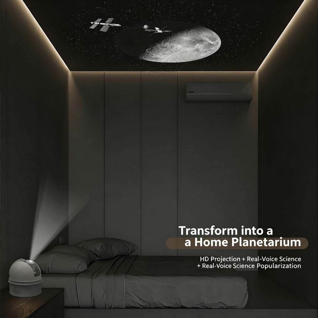 Starry sky projection lamp with voice guidance