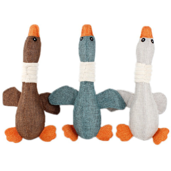 Plush dog toy with squeaker