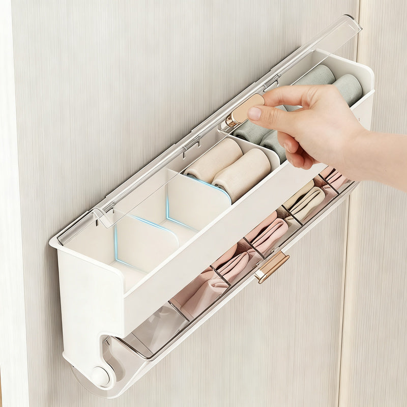 Hanging laundry organizer, 3 compartments