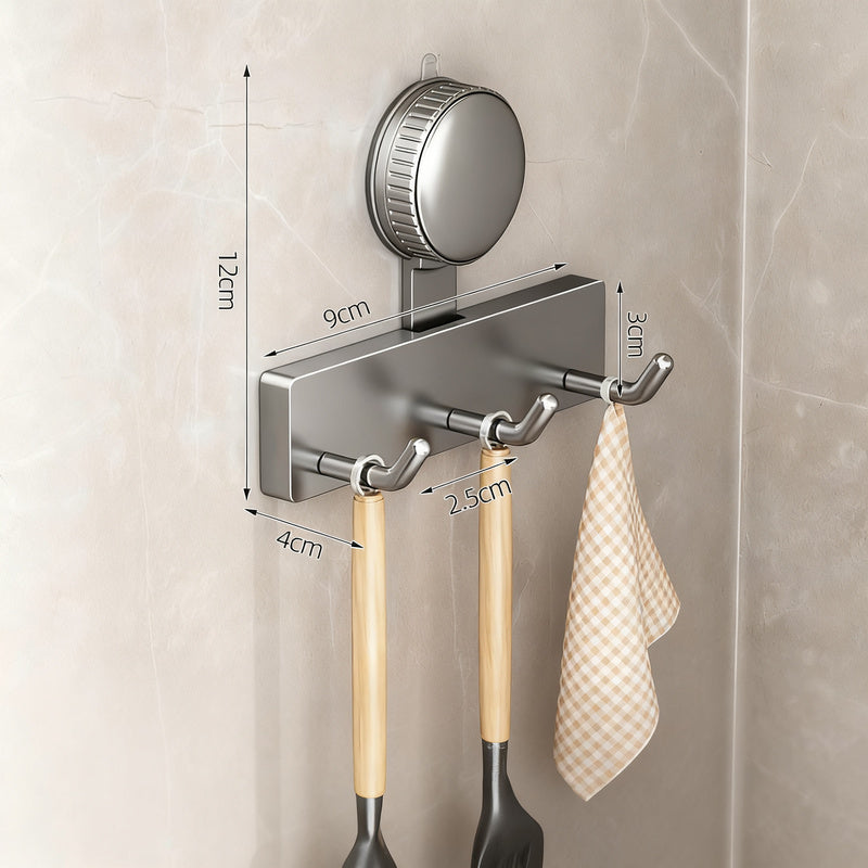 Suction cup kitchen hook with 3 or 5 hooks