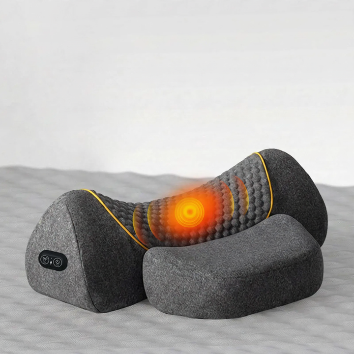 Neck support pillow made of memory foam with heating function