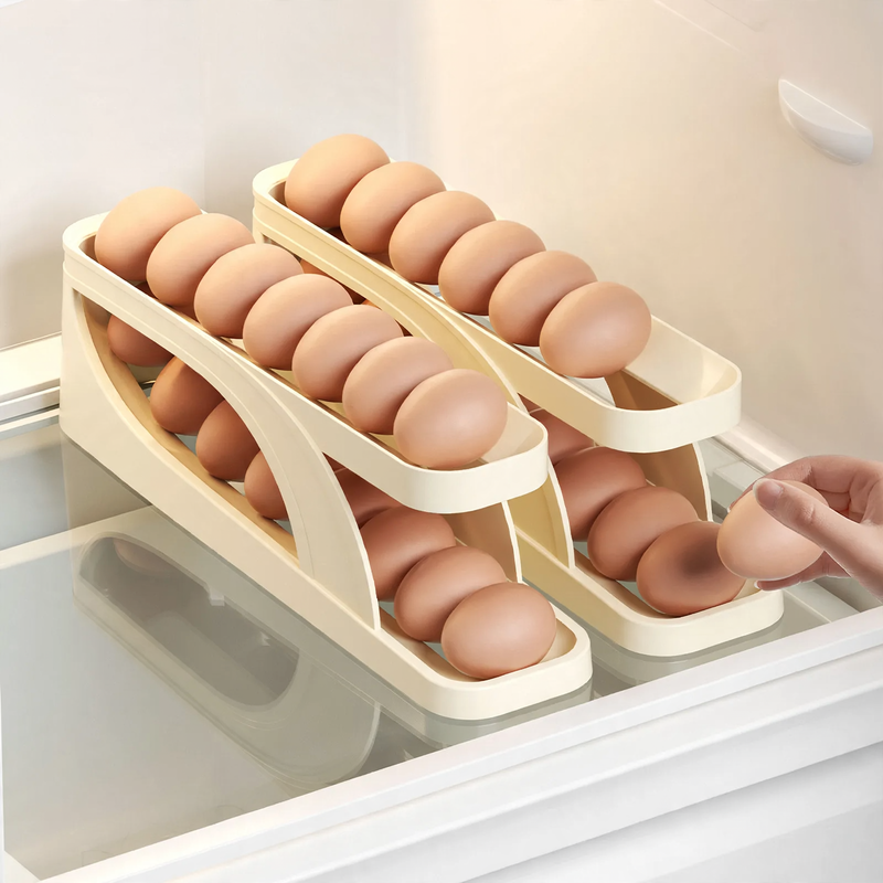 Egg box for refrigerator with rolling mechanism