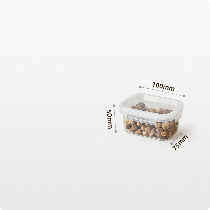Plastic storage boxes, 200–900 ml