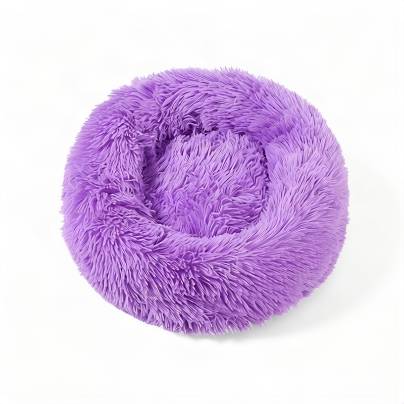 Fluffy cat bed, round, warming
