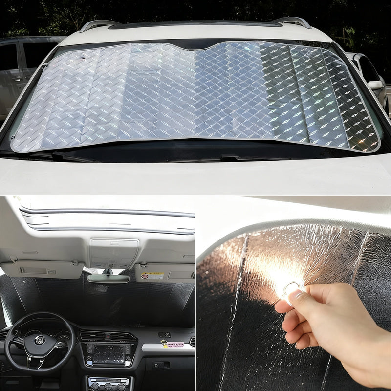 Car sunshade with suction cup, mesh fabric