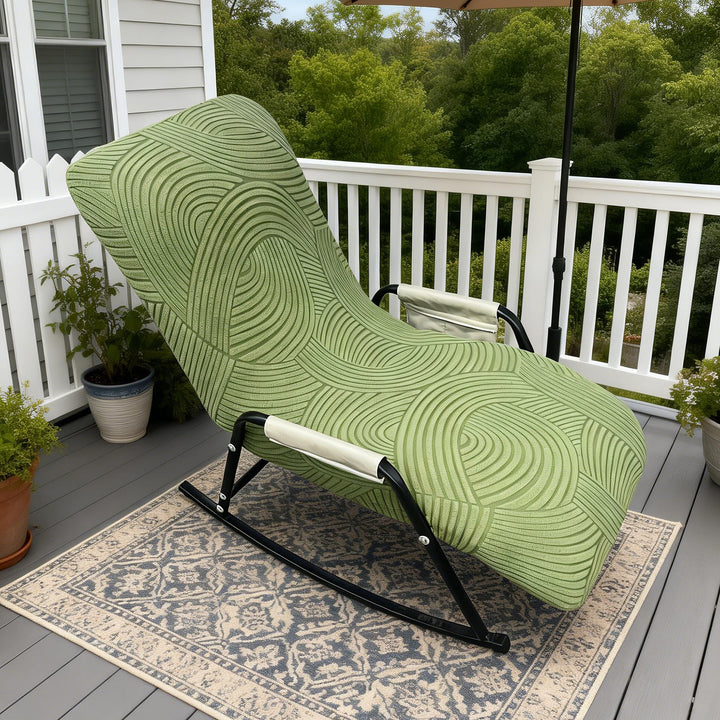 Elastic lounge chair cover, solid color, single seat