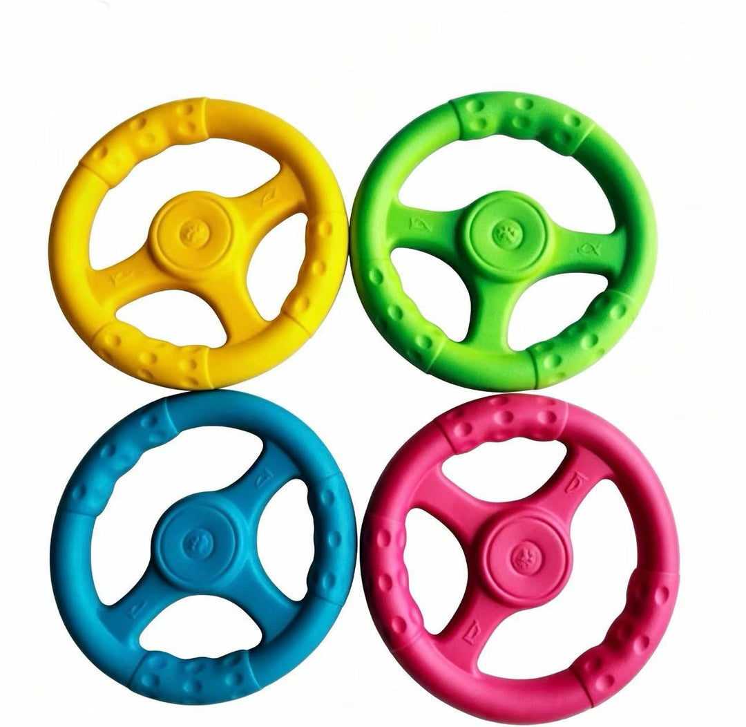 Rubber play ball for dogs with tail
