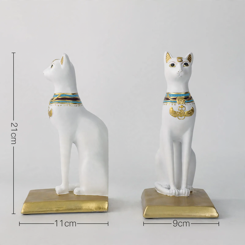 Egyptian cat figurine, resin
