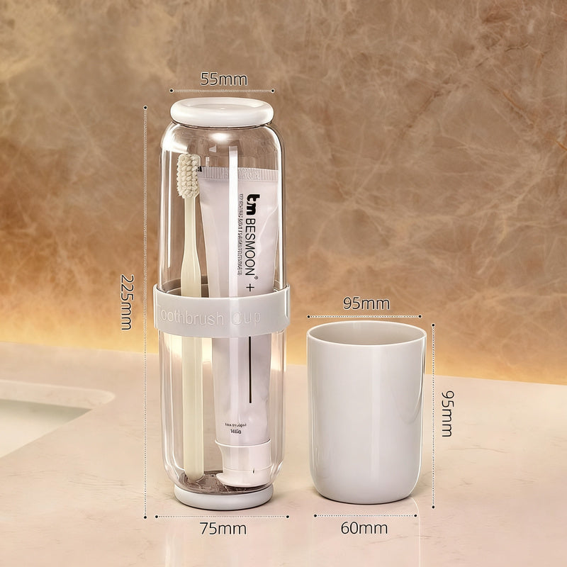 Portable dental care set with rinsing cup