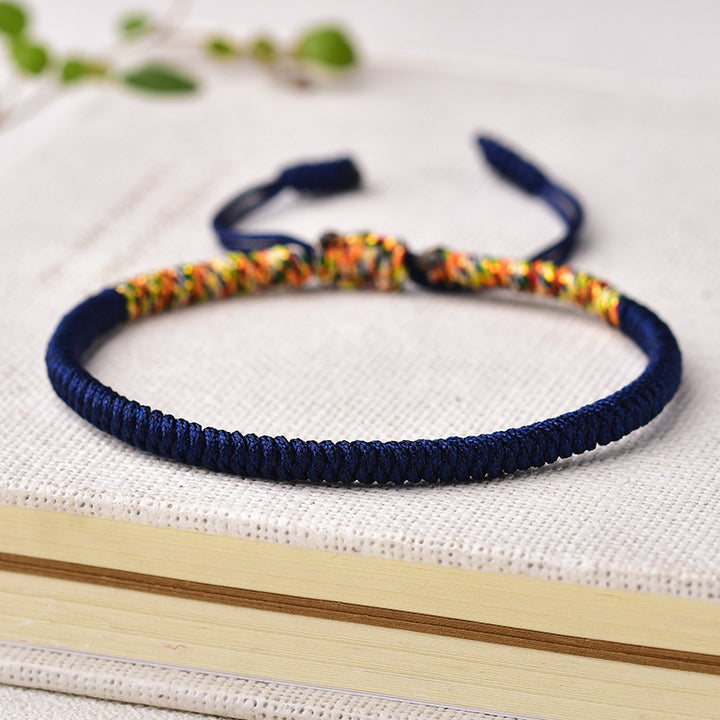 Hand-knotted rope bracelet in red