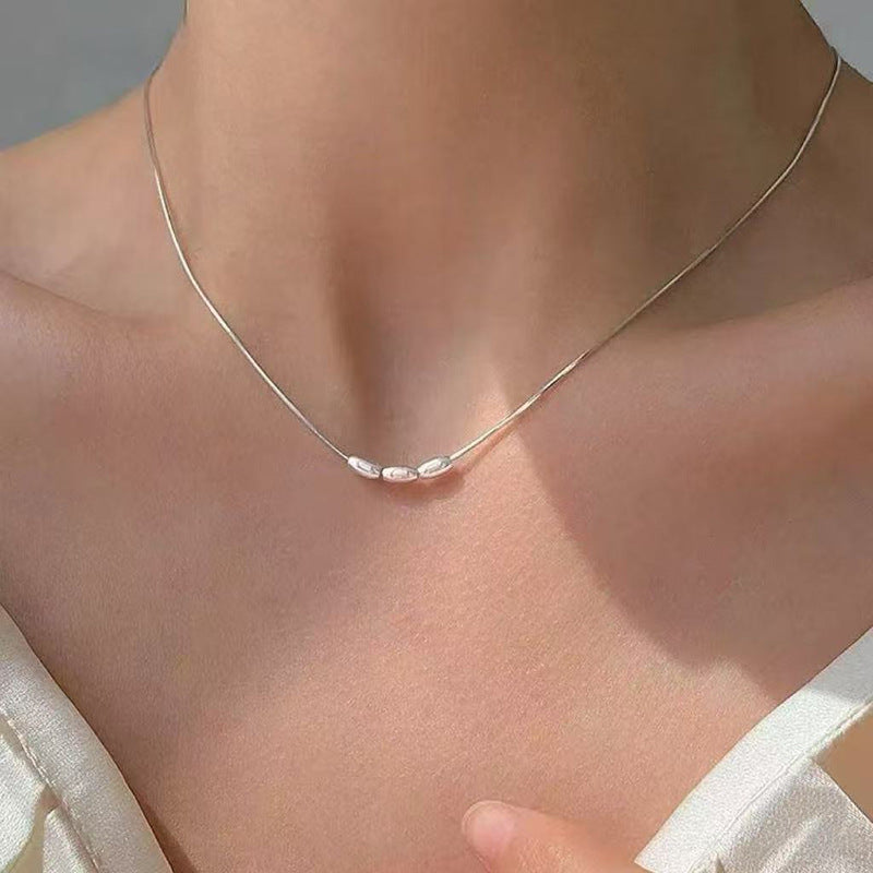 Pearl necklace with silver clasp, pearls 4–12 mm