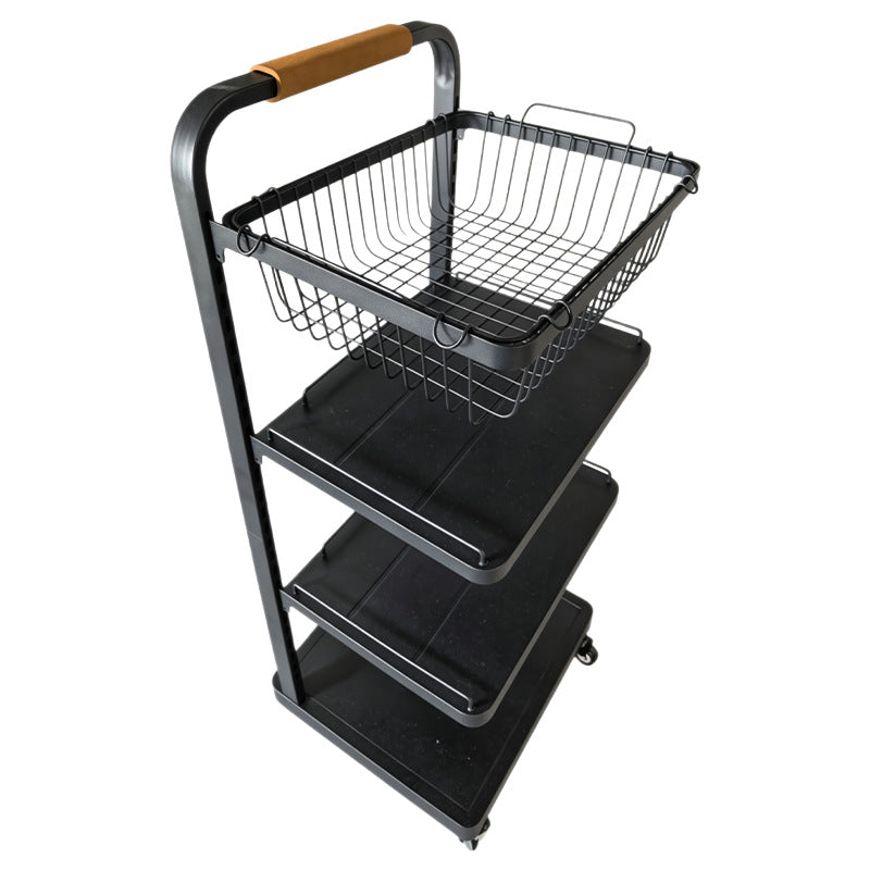 Multi-tiered shelf with wheels, 3–4 levels, steel