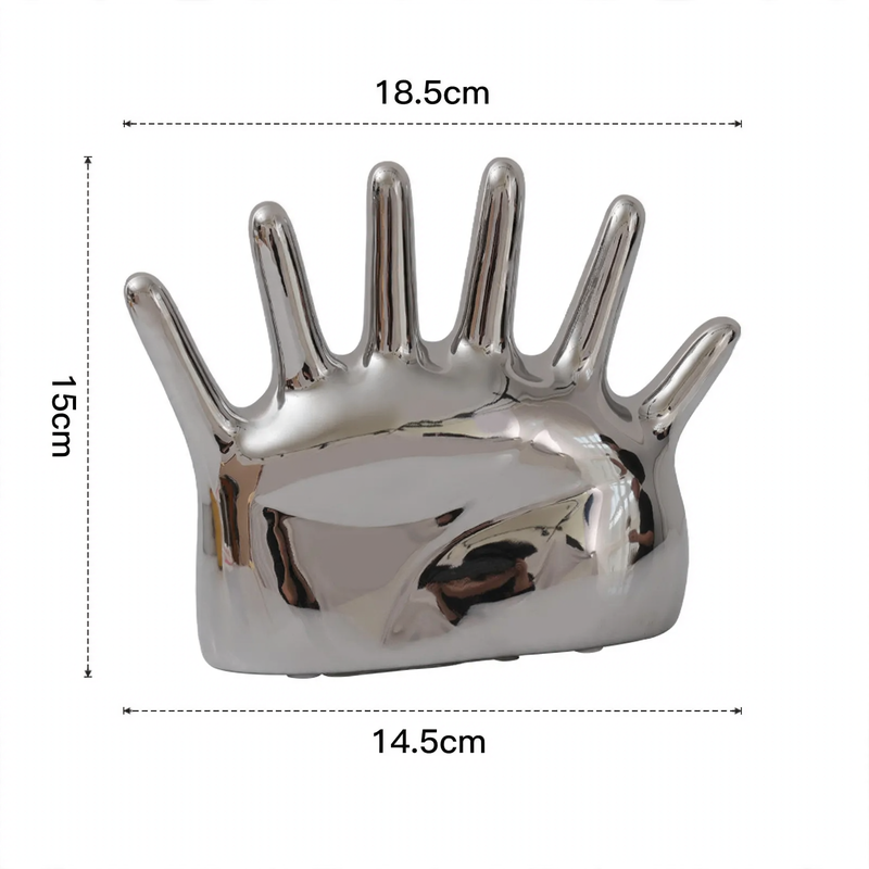 Ceramic deer decorative figure with silver electrolysis