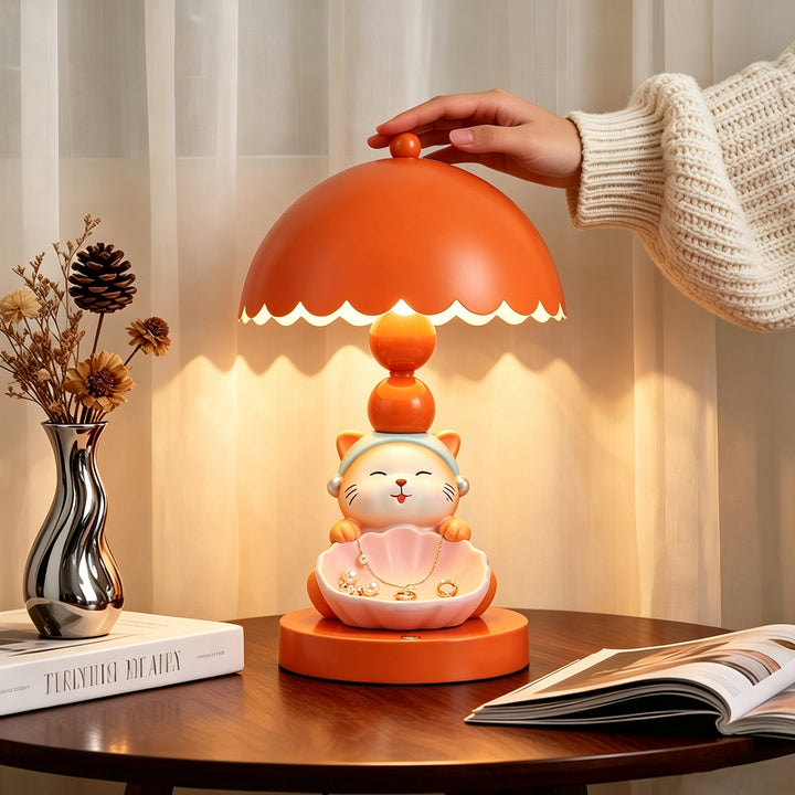 Lucky Cat Night Light with Storage Compartment