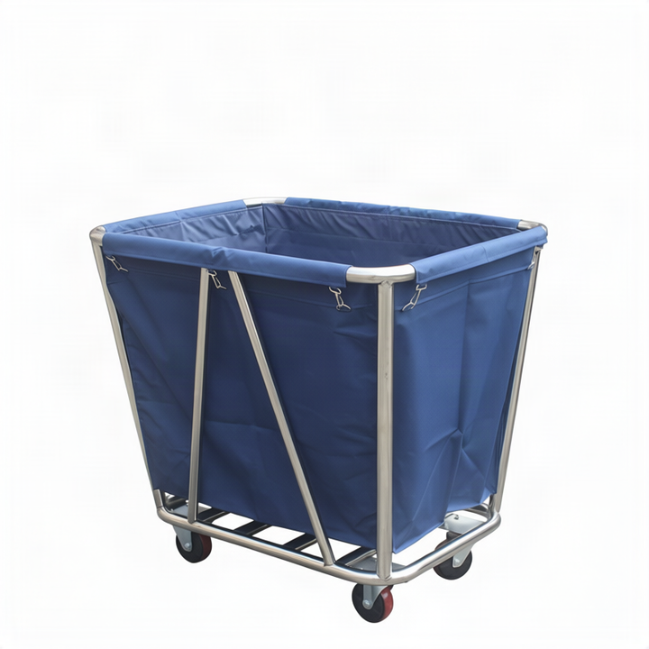 Stainless steel laundry cart with wheels