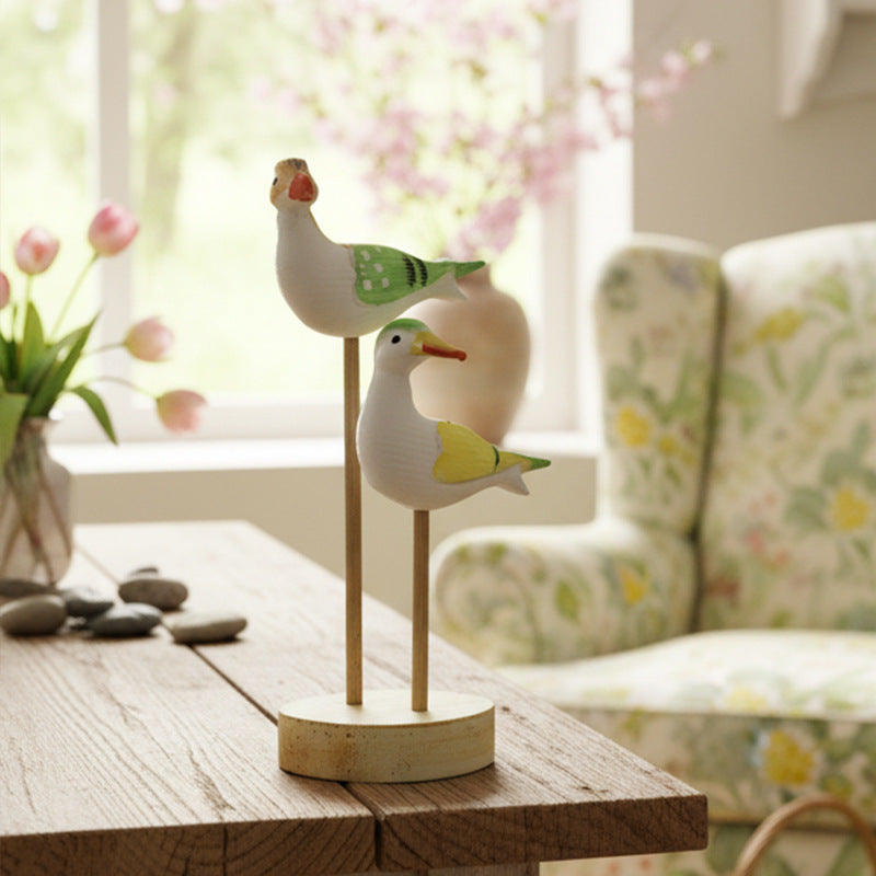 Wood Bird Decorative Figure, Table Decoration in the Neoclassical Style