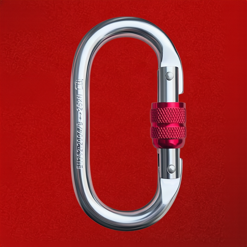 Steel carabiner for climbing, 25 KN