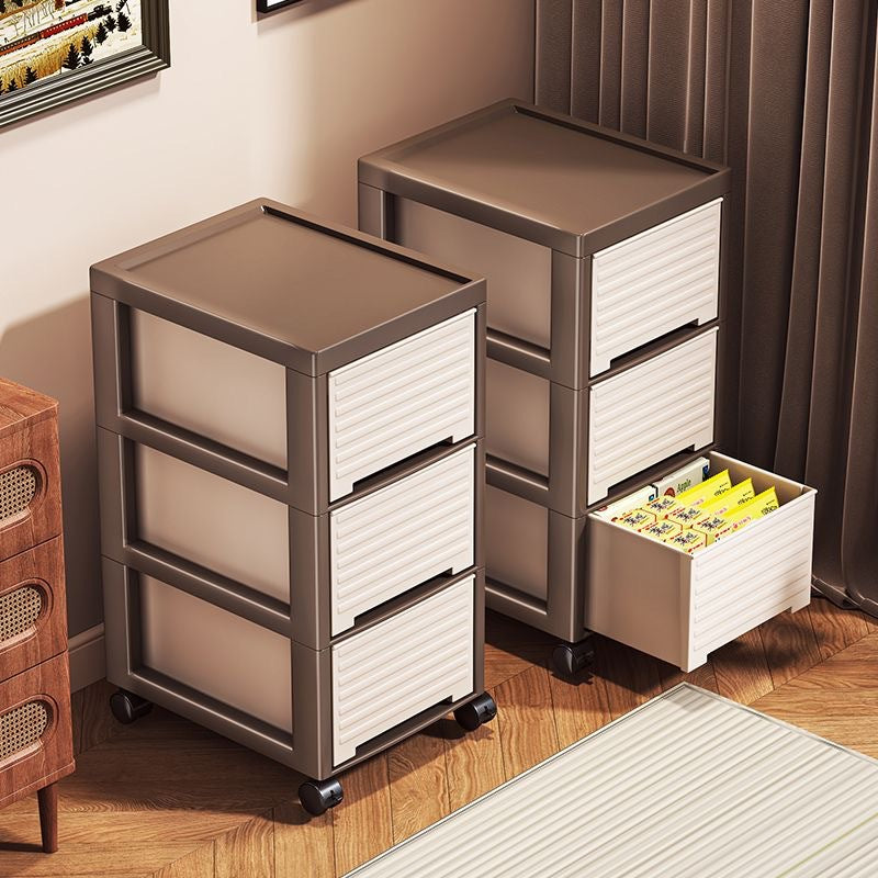 Plastic storage cabinet, multi-layer, with wheels