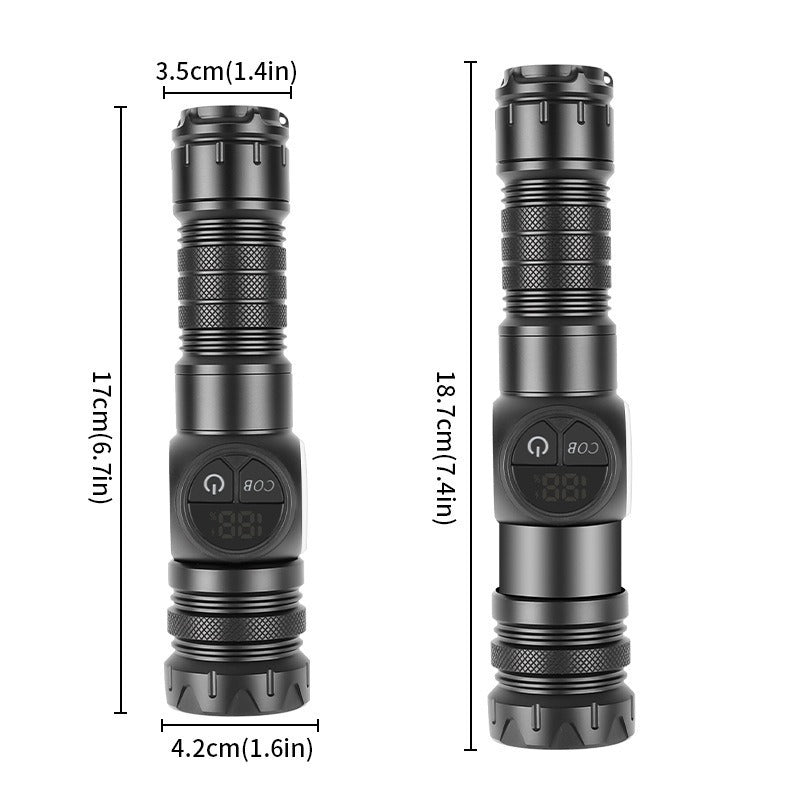 LED flashlight, aluminum, 300 mAh, focusable