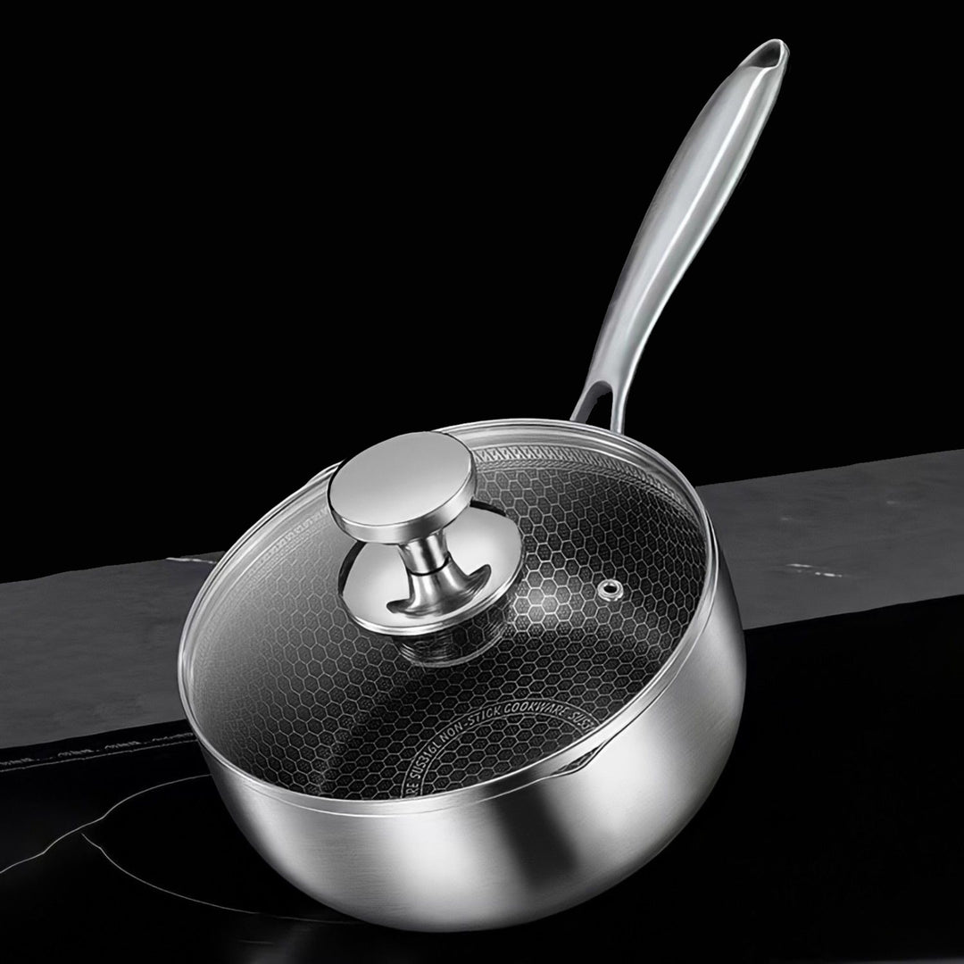 Non-stick frying pan with honeycomb pattern