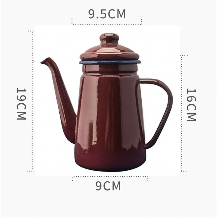 Enamelled hand brewing kettle 1.1 L