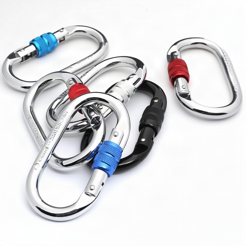 Steel carabiner for climbing, 25 KN