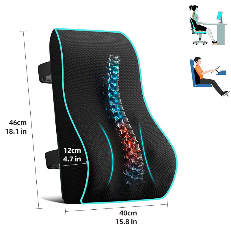 Ergonomic lumbar support made of memory foam