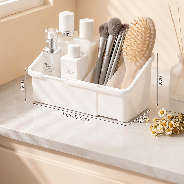 Expandable storage box with compartments