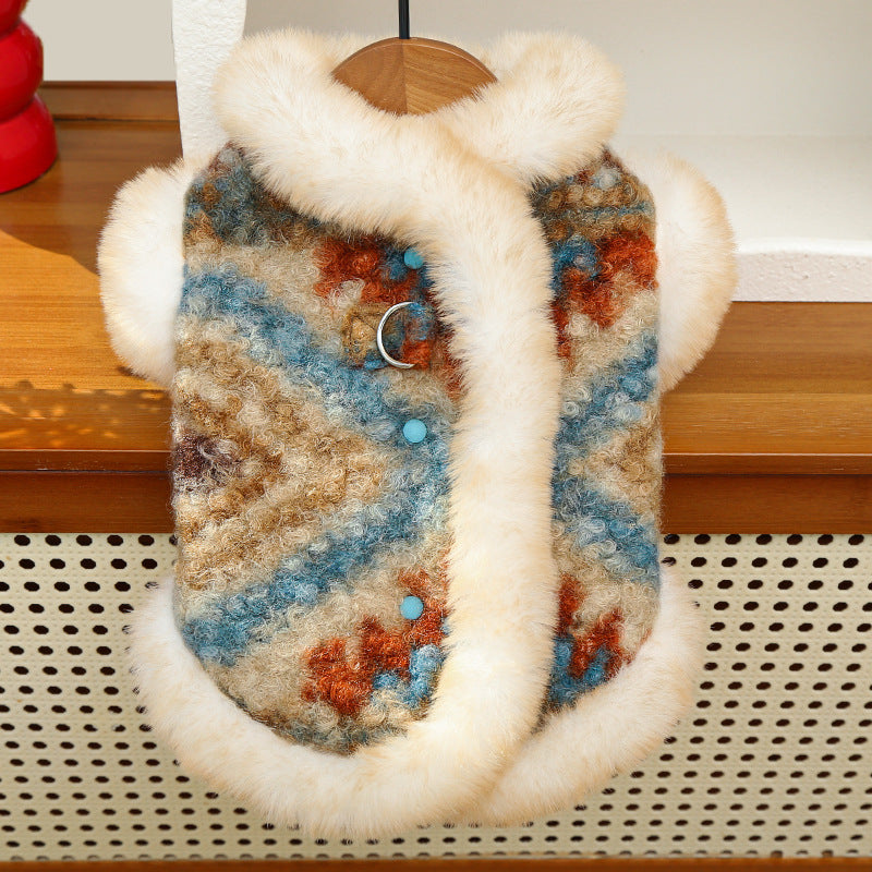 Dog jacket with fleece lining, two-layered