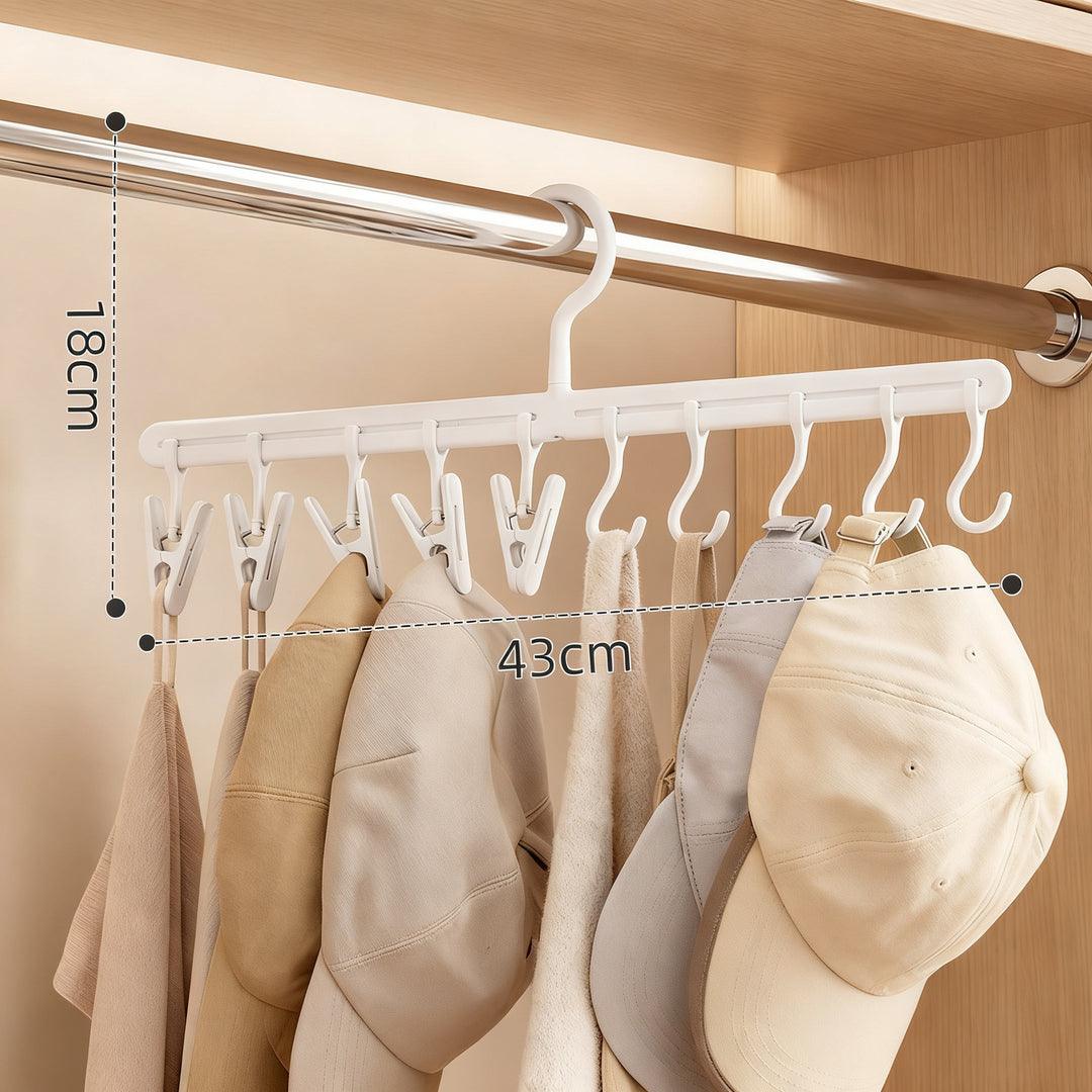 Clothes hook organizer with clips