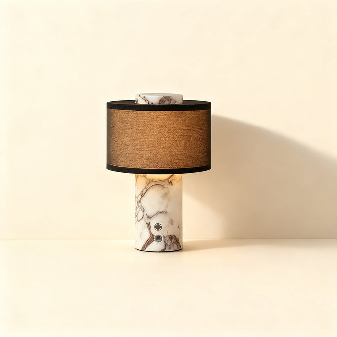 Marble table lamp model 1011, rechargeable or mains-powered