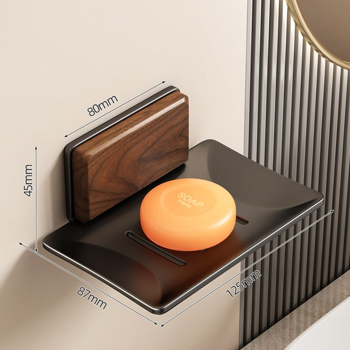 Wall-mounted soap dish made of aluminum, drill-free