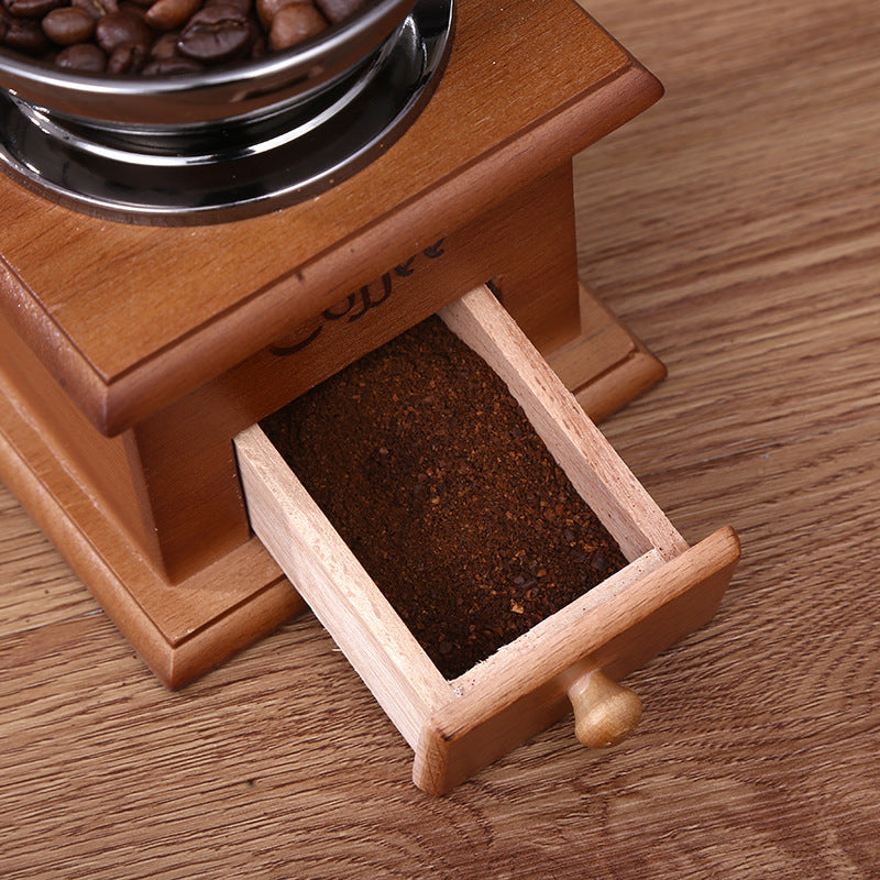 Hand coffee grinder with CNC grinding mechanism and brush