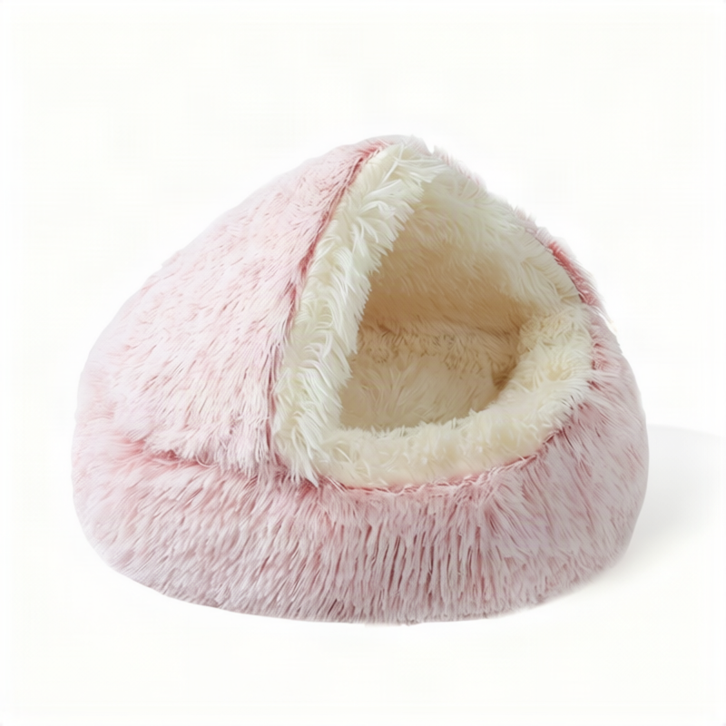 Fluffy cat bed, round, warming