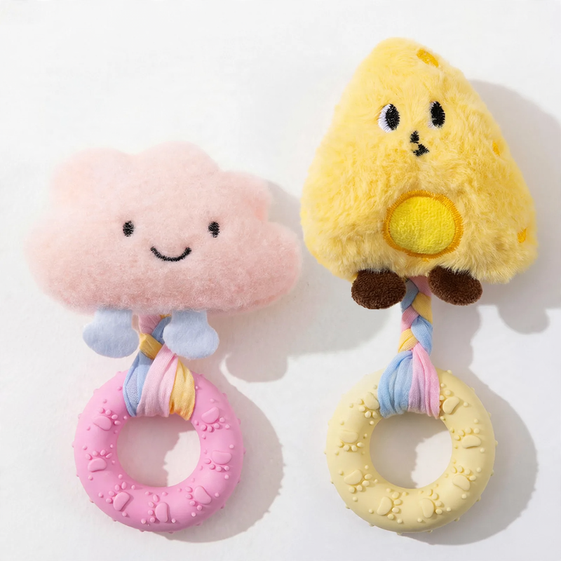 Dog toy with squeaker and dental care