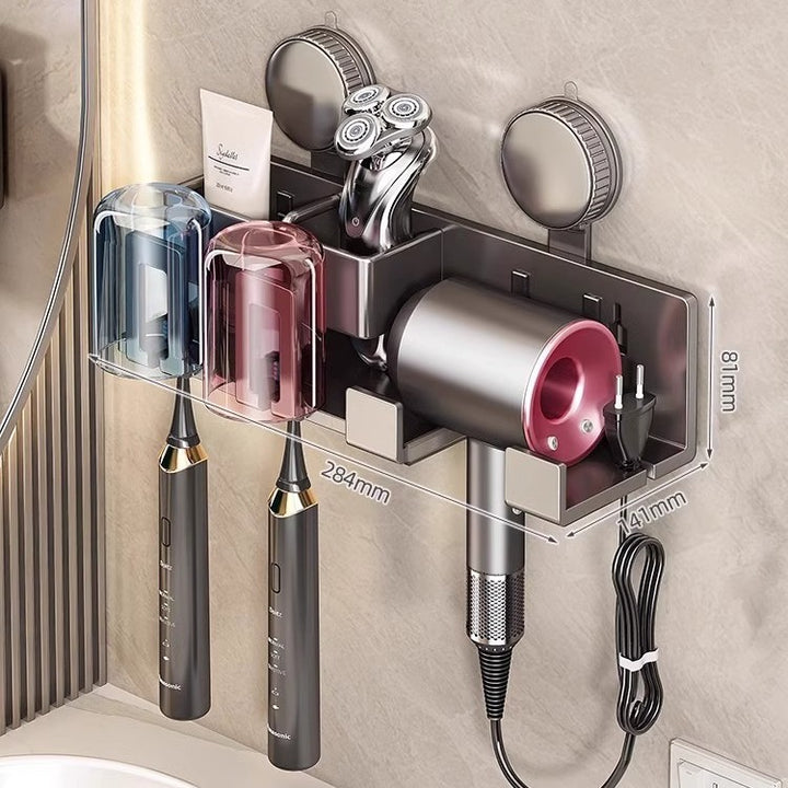 Suction cup holder for hair dryer and bathroom accessories