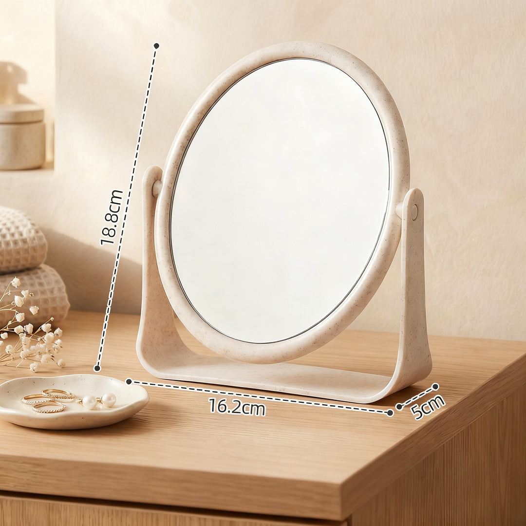 Table mirror, round, 360° rotatable