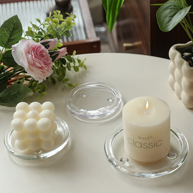 Glass tray for candle holders, modern