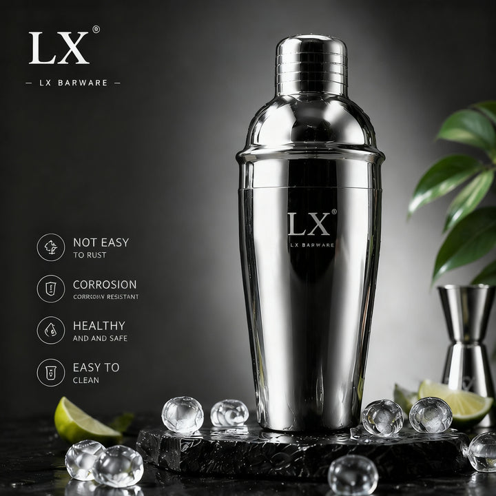 Cocktail Shaker Set with Glass and Accessories