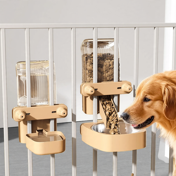 Hanging feeder and water bowl for pets